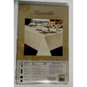 Vintage Foreston Trends Roseville Willow Tablecloth Green 60x84" Oblong RN#63262